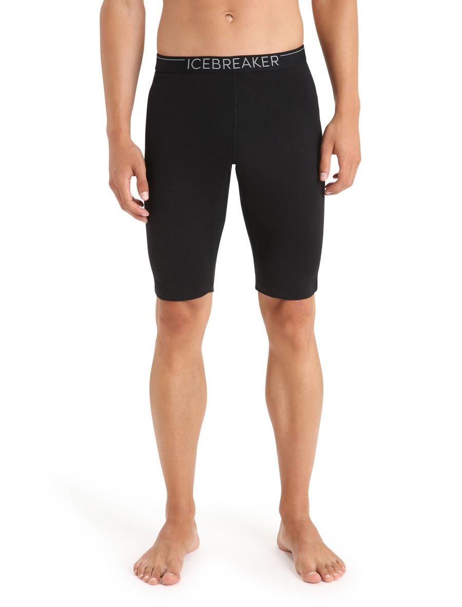 Black Men\'s Icebreaker Merino 200 Oasis Thermal Shorts | USA 1111VRWD